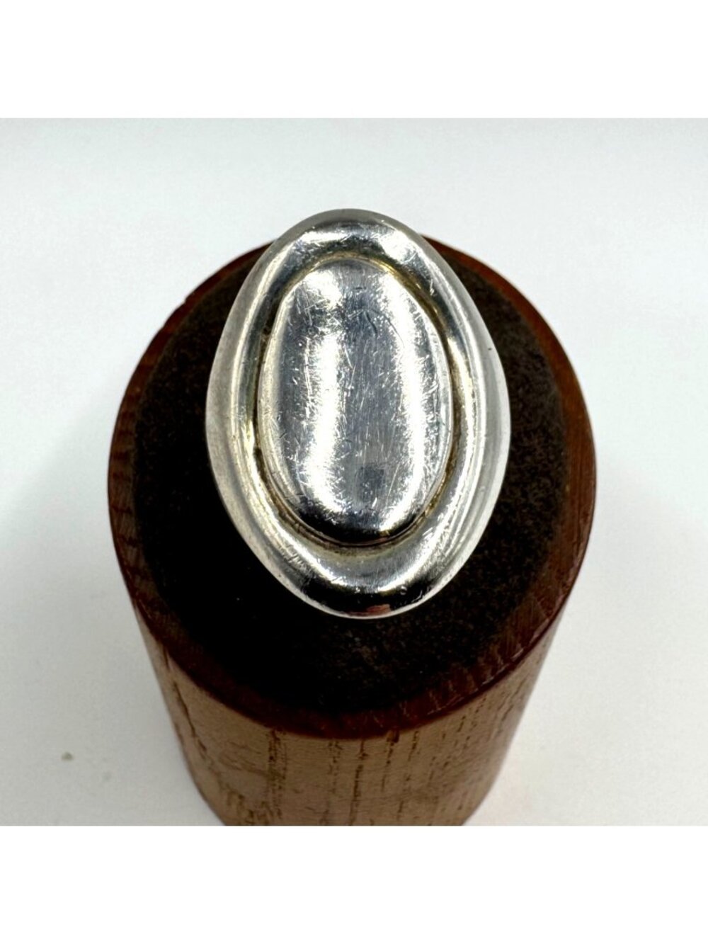VTG Solid Sterling Silver 925 Modernist Tapered Band Signet Ring Size 7.5
